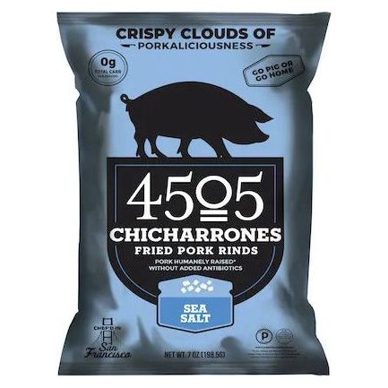 4505 Couennes de porc Chicharrones - Sel de mer - Sac de 2,5 oz