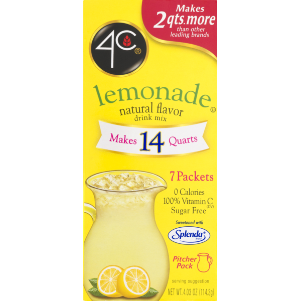 4C Pitcher Pack Drink Mix - Lemonade - 7 packets