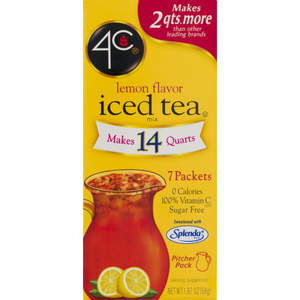 4C Pitcher Pack Drink Mix - Lemon Flavor Iced Tea - 7 packets