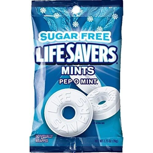 Bonbons sans sucre Life Savers - PepOMint - Sac de 2,75 oz