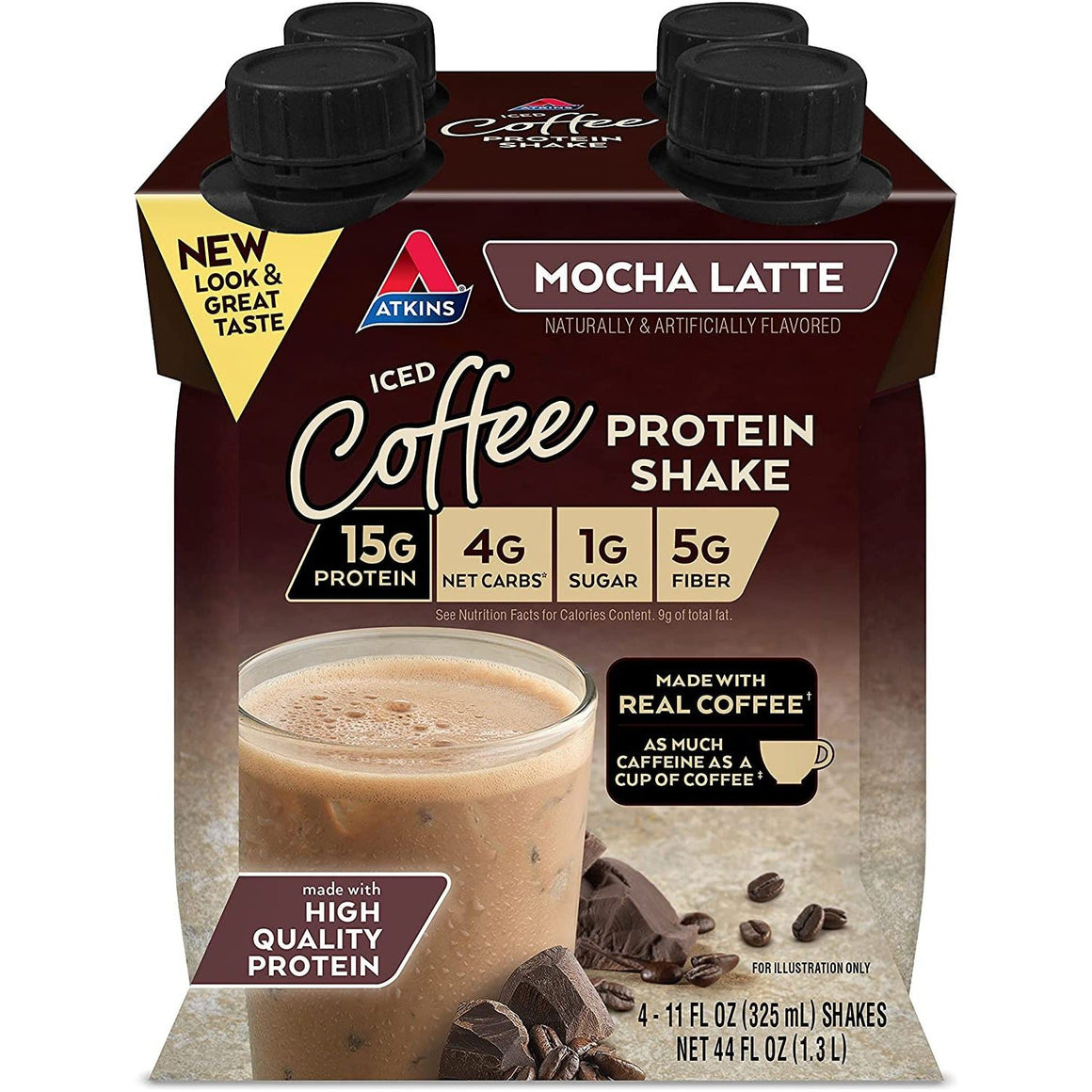 Atkins Iced Protein Shake - Mocha Latte - 4 Pk