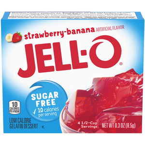 Jell-O Gelée en poudre sans sucre - Fraise Banane - 0,3 oz