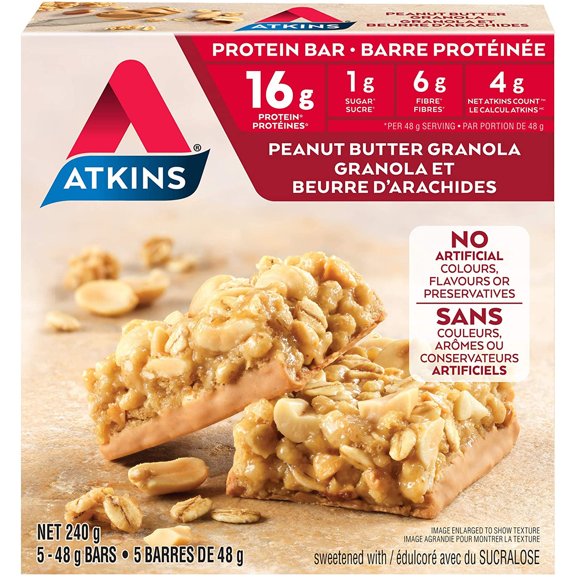 Atkins - Meal Bars - Peanut Butter Granola - 5 Bars
