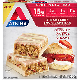 Atkins - Barres Repas - Shortcake aux Fraises - 5 Barres