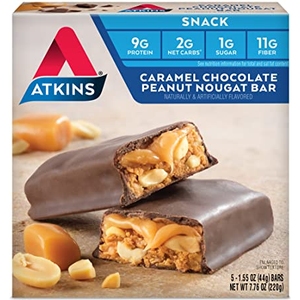 Atkins - Snack Bar - Caramel Chocolate Peanut Nougat - 5 Bars