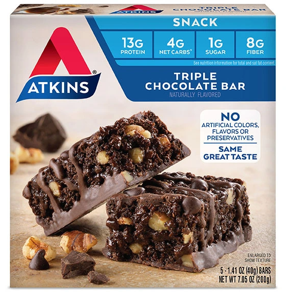 Atkins - Snack Bar - Triple Chocolat - 5 Barres