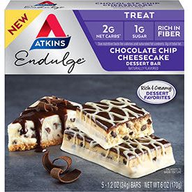 Atkins Endulge Dessert Bars - Gâteau au fromage aux pépites de chocolat - 5 barres
