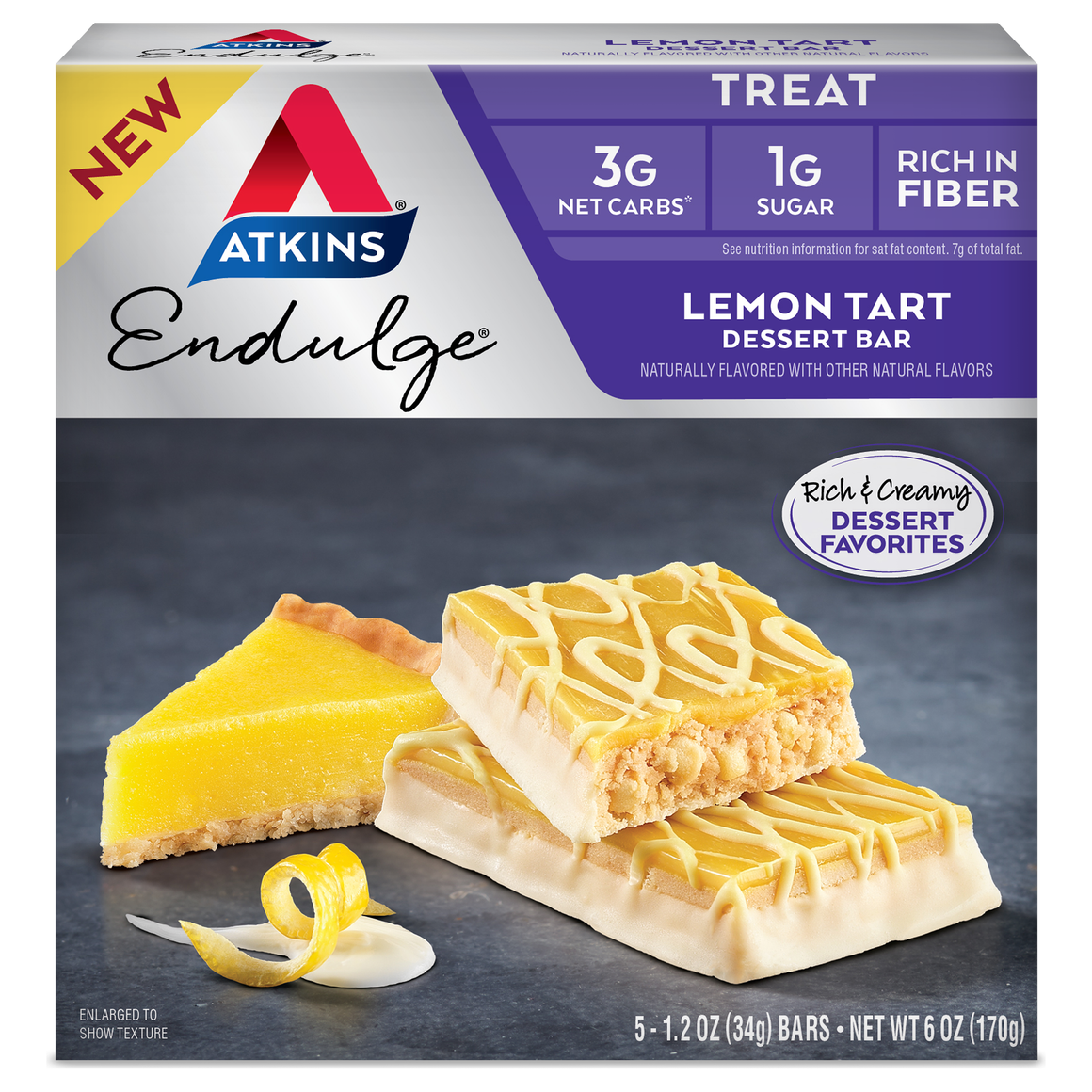 Atkins Endulge Dessert Bars - Lemon Tart - 5 Bars