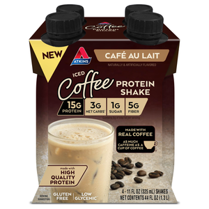Atkins Iced Protein Shake - Cafe au Lait - 4 Pk