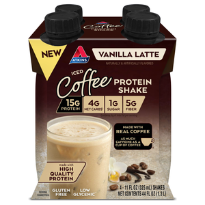 Atkins Iced Protein Shake - Vanilla Latte - 4 Pk