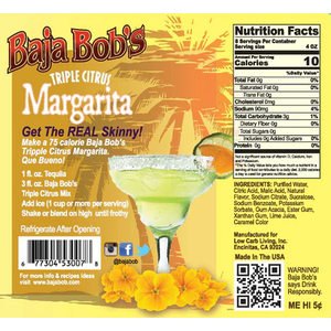 Baja Bob's - Mélangeur à cocktail sans sucre - Mélange de margarita triple agrumes - 32 oz