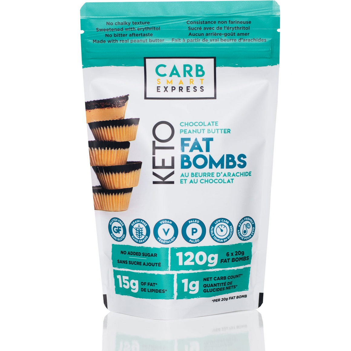Carb Smart Express - Fat Bombs - Beurre de cacahuète au chocolat - 120g