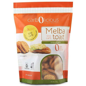 Carbolicious - Toast Melba à faible teneur en glucides - Oignon et ail - 4 oz