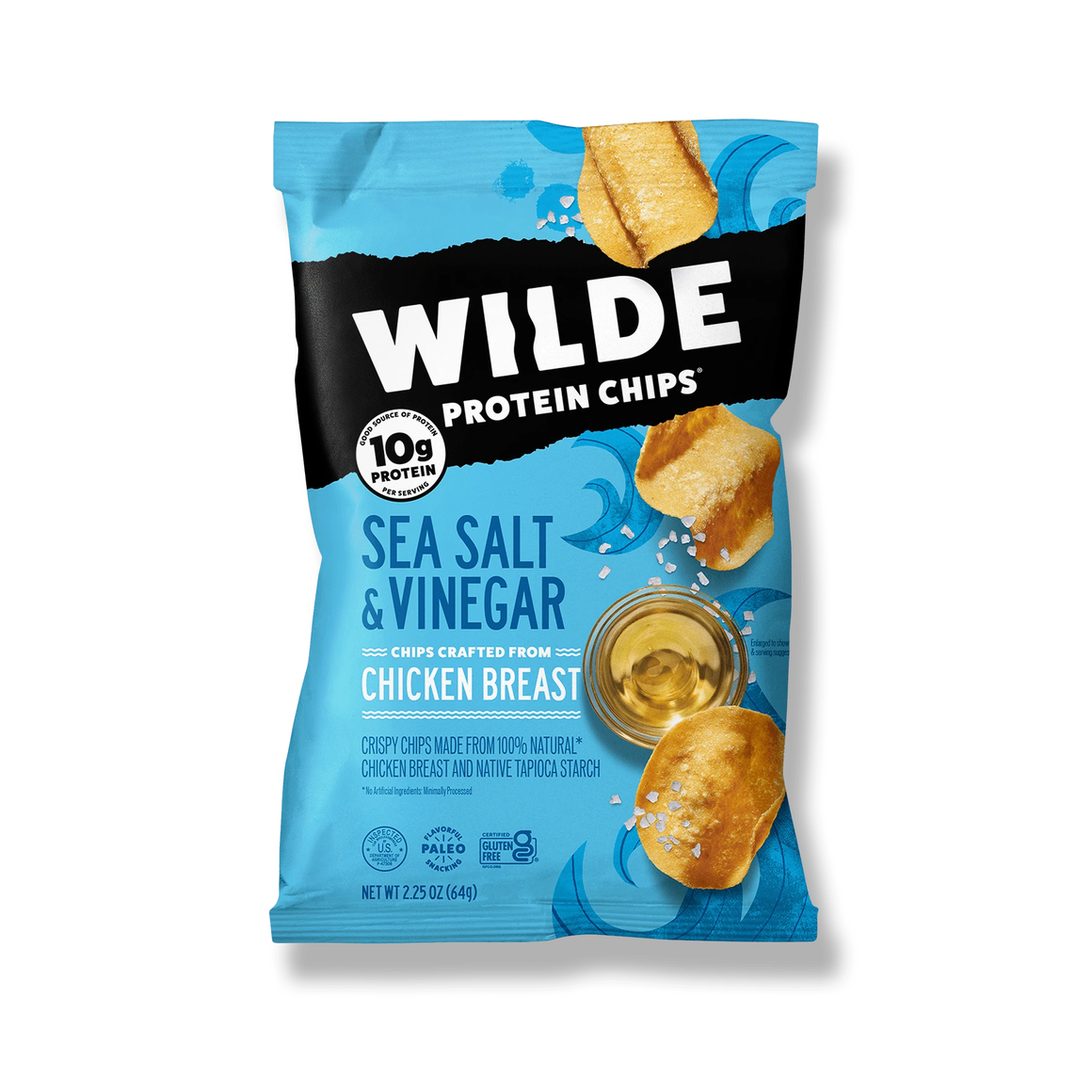 Wilde - Chips de poulet - Sel de mer et vinaigre - 2,25 oz