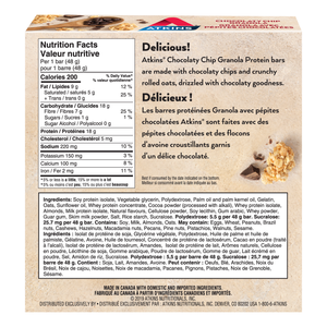 Atkins - Meal Bars - Chocolaty Chip Granola - 5 Bars