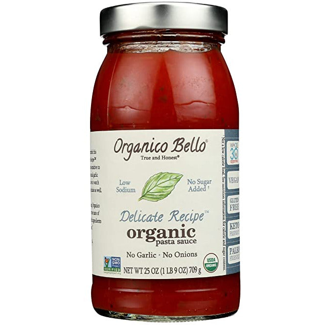 Organico Bello - Sauce pour pâtes délicate à faible teneur en sodium