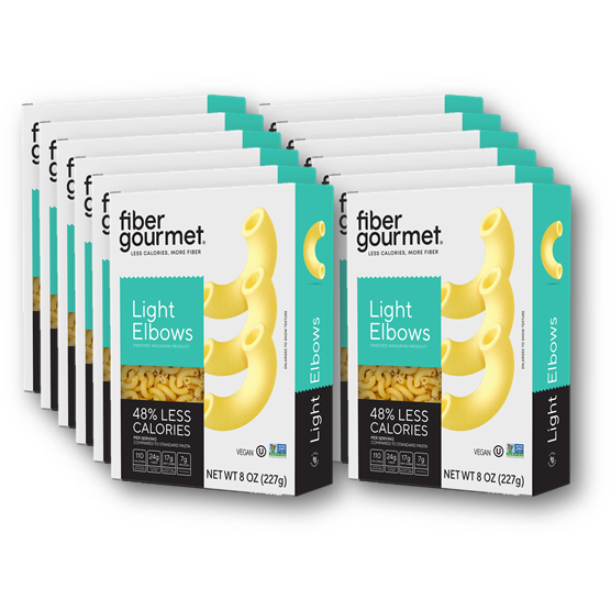 Fiber Gourmet - High Fiber Light Pasta - Elbows ** Case of 12 ** (8 oz per box)