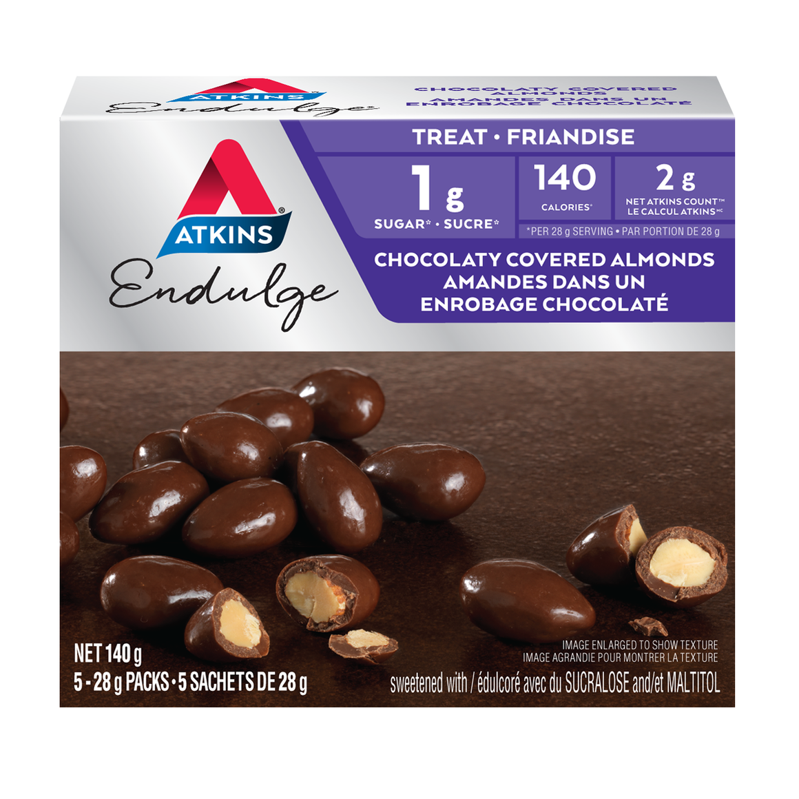 Atkins Endulge Treat - Amandes enrobées de chocolat - 5 oz.