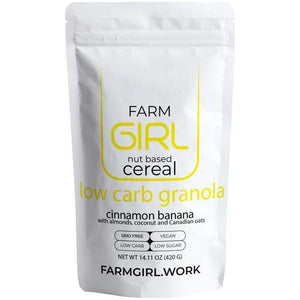 Farm Girl - Nut Based Cereal - Low Carb Granola - Cinnamon Banana - 14.11 oz.