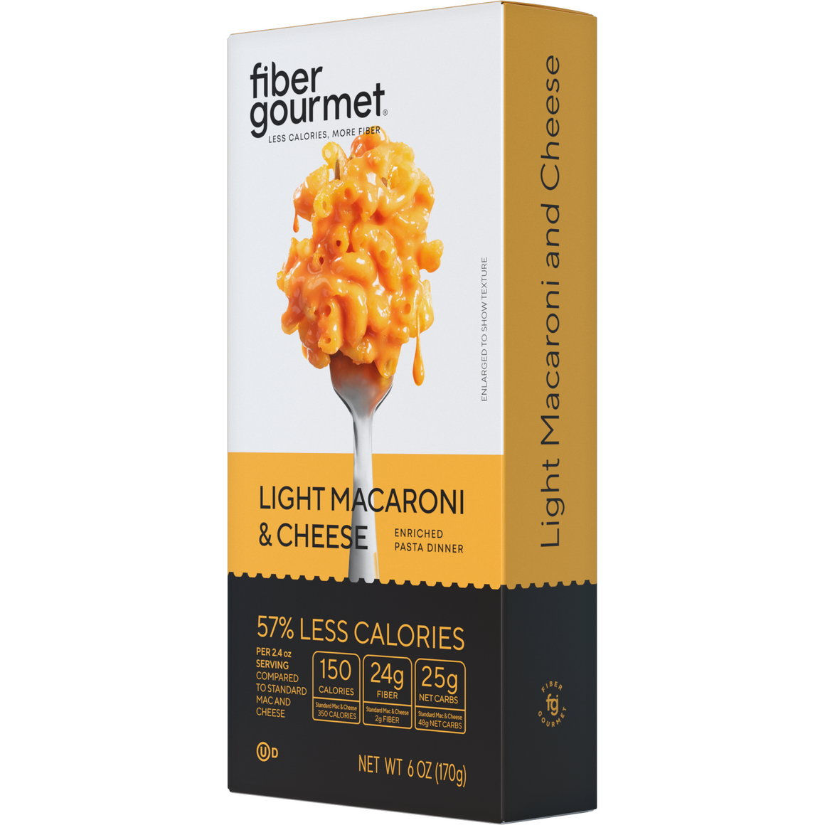 Fiber Gourmet - Dîner de macaronis et fromage légers à haute teneur en fibres - 7,25 oz