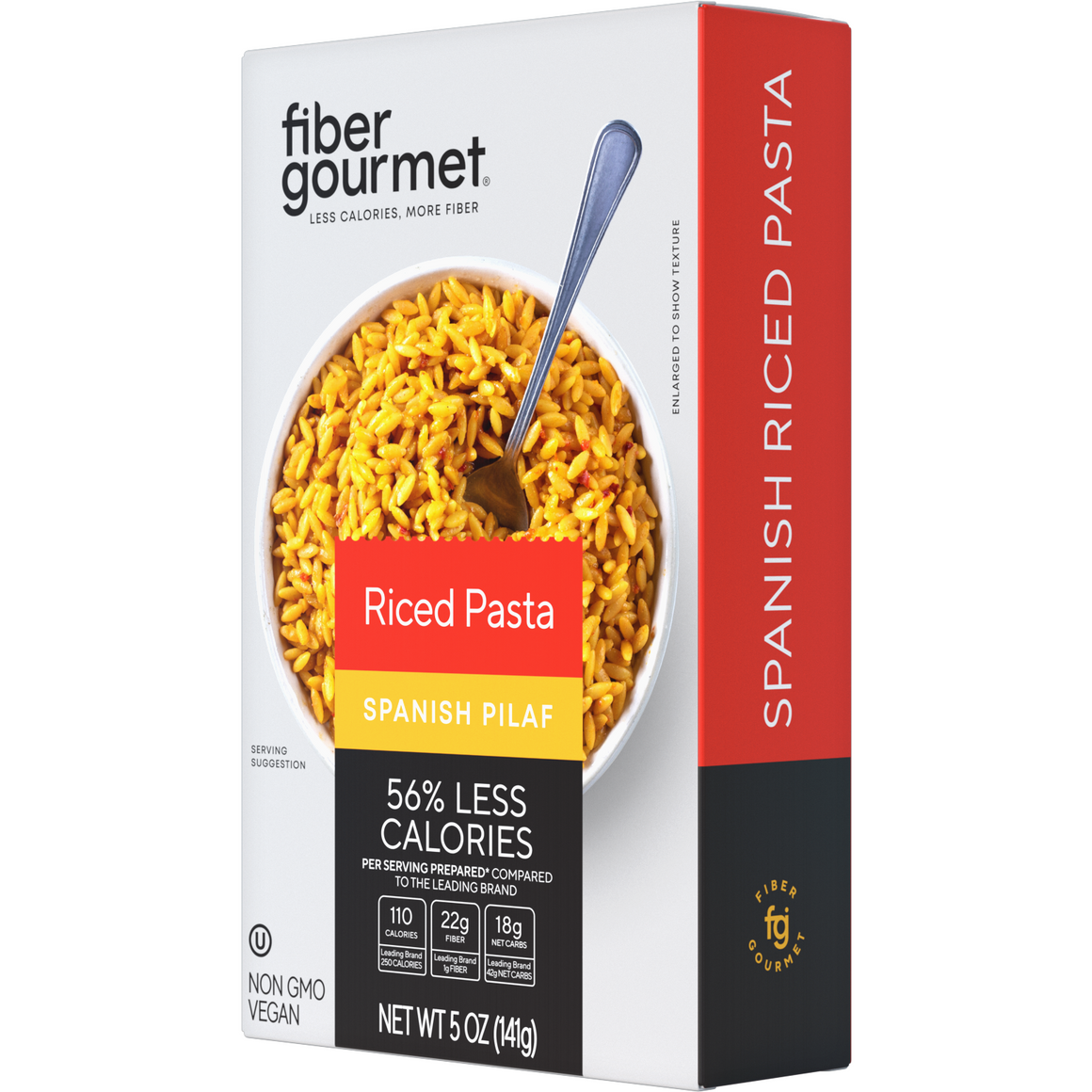 Fiber Gourmet - Pâtes de riz légères à haute teneur en fibres - Espagnol - Boîte de 5 oz