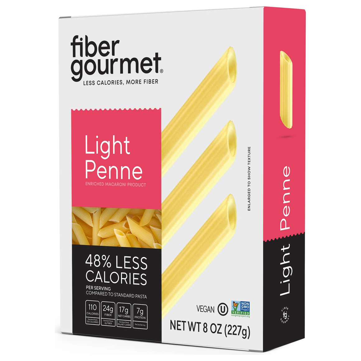 Fibre Gourmet - Pâtes légères riches en fibres - Penne - Boîte de 8 oz