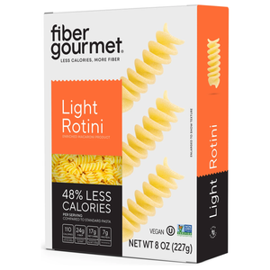 Fibre Gourmet - Pâtes légères à haute teneur en fibres - Rotini ** Caisse de 12 ** (8 oz par boîte)