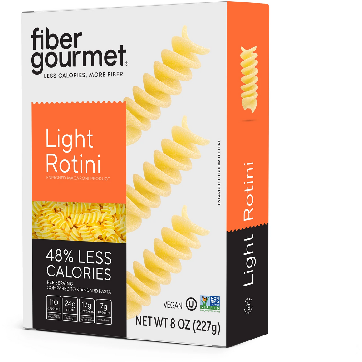 Fiber Gourmet - High Fiber Light Pasta - Rotini - 8 oz box