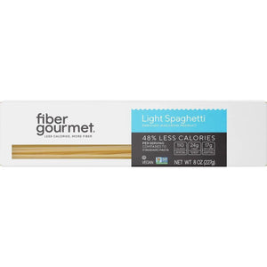 Fibre Gourmet - Pâtes légères riches en fibres - Spaghetti ** Caisse de 12 ** (8 oz par boîte)