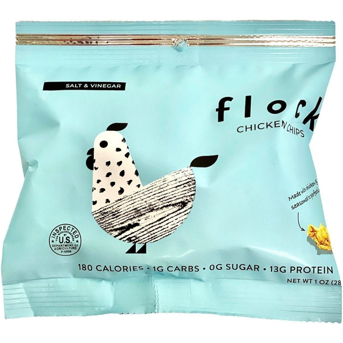 Flock - Chips de poulet - Sel et vinaigre - 1 oz