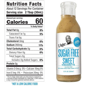 G Hughes Salad Dressing - Sugar Free Sweet Vinaigrette - 12 oz