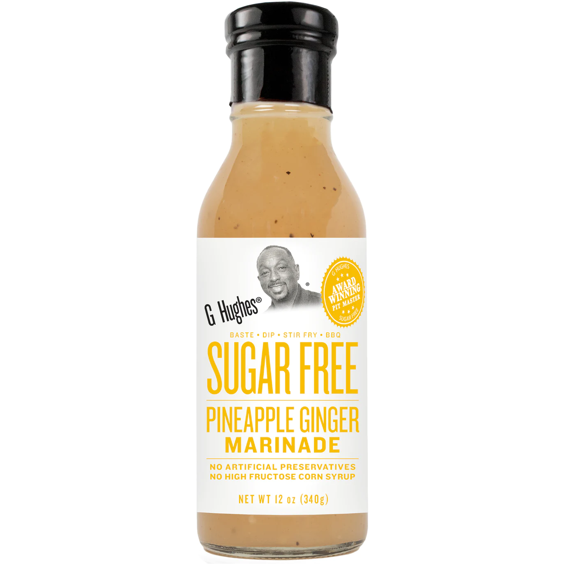 G Hughes Marinade - Sugar Free Pineapple Ginger Marinade - 12 oz.