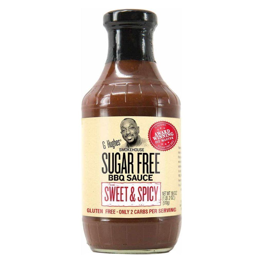 G Hughes Smokehouse - Sauce barbecue sans sucre - Douce et épicée - 18 oz.