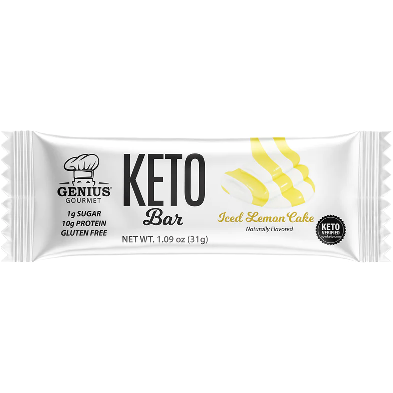 Genius Gourmet - Keto Bar - Gâteau glacé au citron - 1 barre