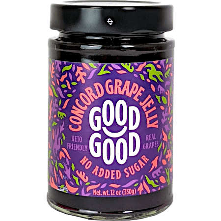 Good Good - Keto Friendly Sweet Spread - Concord Grape Jelly - Pot de 12 oz