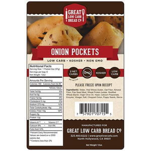 Great Low Carb Bread Company - Onion Pockets - 12 oz bag