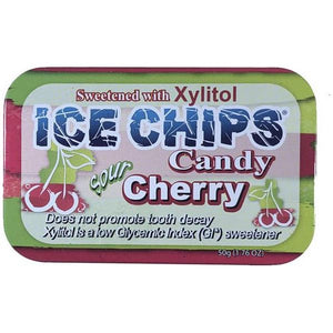 Chips de glace - Bonbons sans sucre au xylitol - Cerise aigre - 1,76 oz 