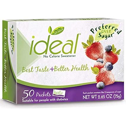 Ideal - No Calorie Sweetener - 50 Packets