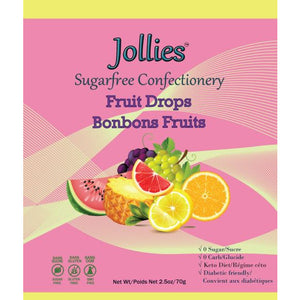 Bonbons sans sucre Jollies - Gouttes de fruits - 2,5 oz