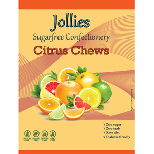 Bonbons sans sucre Jollies - À mâcher aux agrumes - 2,5 oz