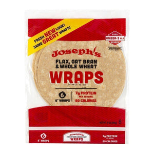 Joseph's Bakery - Flax, Oat Bran and whole wheat Wraps - 6 Wraps