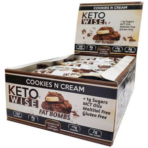 Keto Wise - Keto Fat Bombs - Cookies N Cream **16 barres**