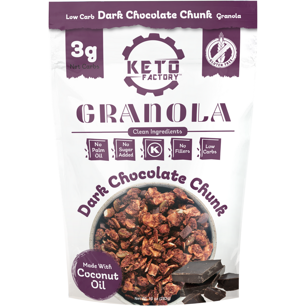 Keto Factory - Granola - Chocolat noir - 10oz 
