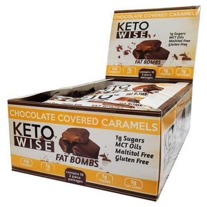 Keto Wise - Keto Fat Bombs - Caramels enrobés de chocolat **16 barres**