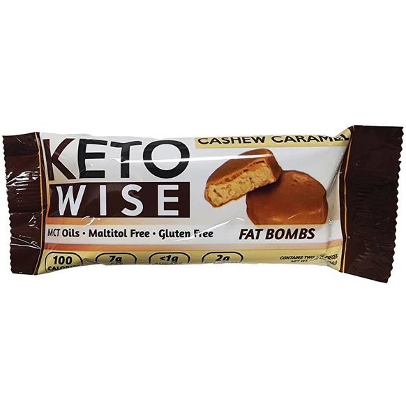 Keto Wise - Keto Fat Bombs - Caramel aux noix de cajou - 1 barre
