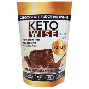 Keto Wise - Mélange de shake de remplacement de repas - Brownie au fudge au chocolat - 16,1 oz