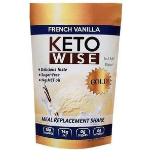 Keto Wise - Mélange de substitut de repas pour shake - Vanille française - 16,1 oz