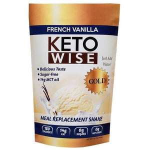 Keto Wise - Mélange de substitut de repas pour shake - Vanille française - 16,1 oz