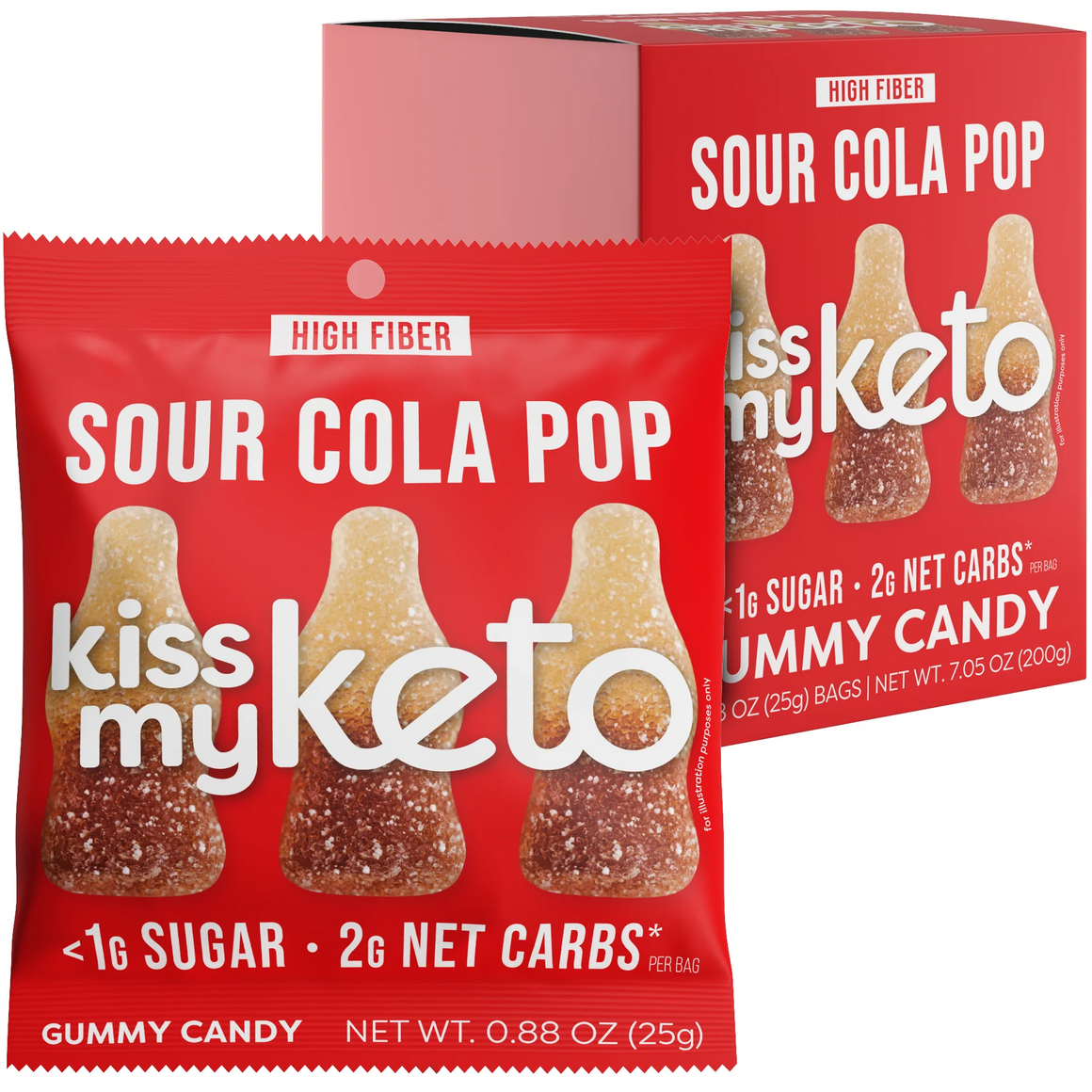 Kiss My Keto - Gummy Candy - Sour Cola Pop - 0.88 oz
