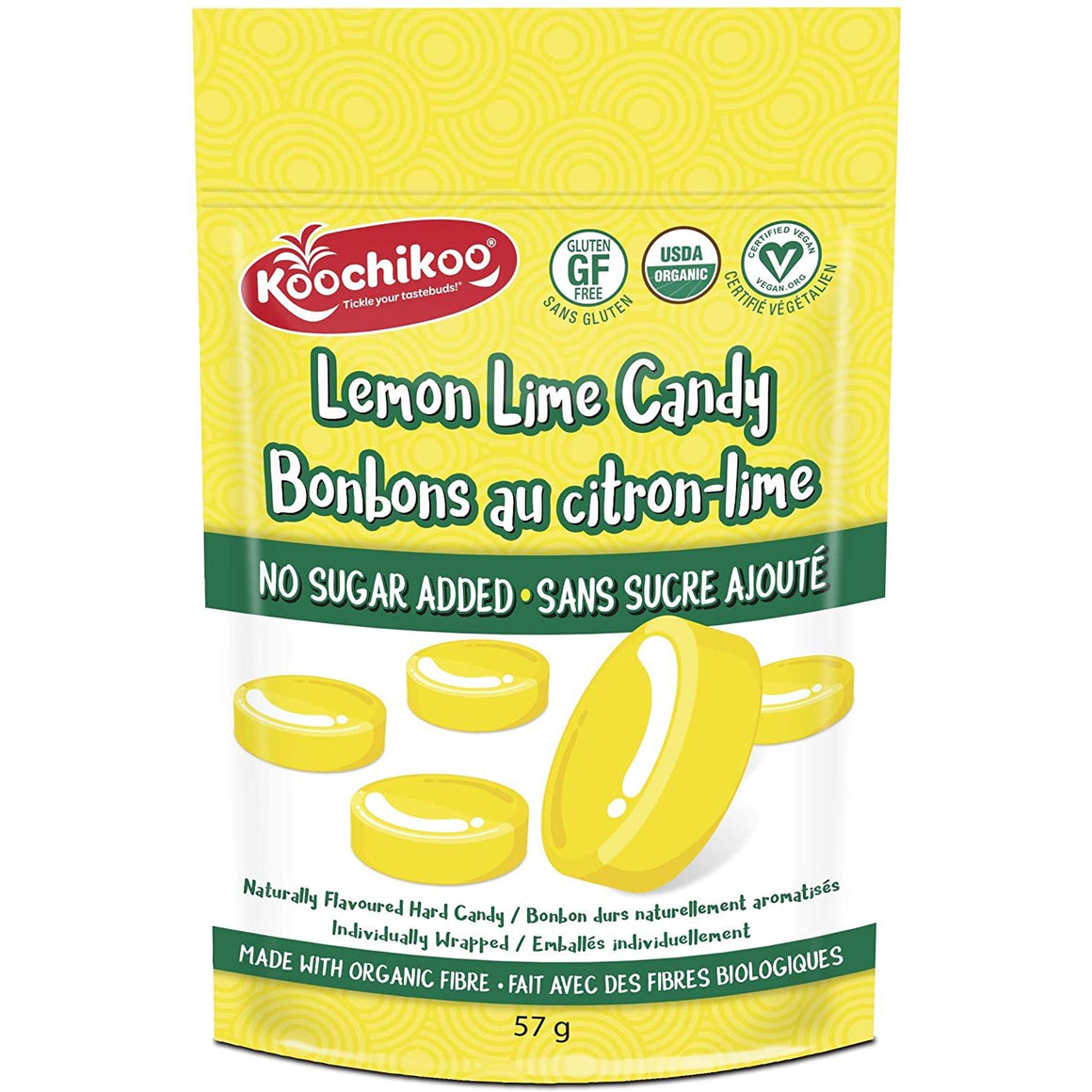 Koochikoo - Bonbons Citron Lime - Sachet 57g